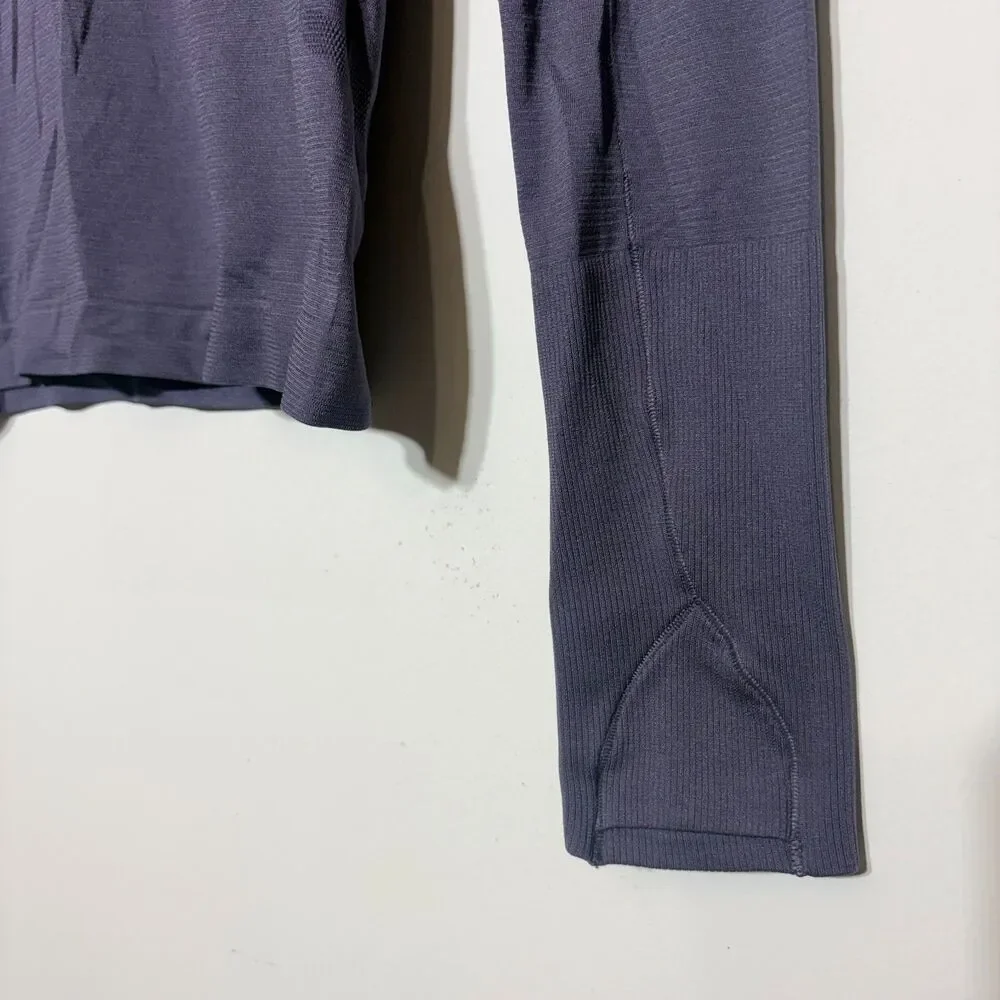 lululemon Swiftly Tech Long Sleeve Shirt 2.0 Womens 2 Purple Thumbholes XXS
